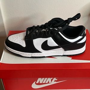 Nike Dunk Low Retro White Black Panda Black White Mens